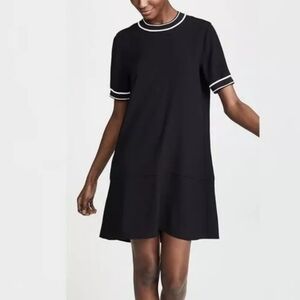 Rag & Bone Black Shift Mini Dress Sz XS Contrast Trim Mod Minimalist Chic